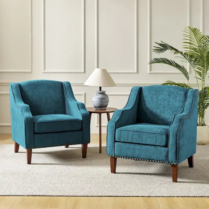 Set of 2 Lucretius Armchairs with Nailhead Trim by HULALA HOME - image 34