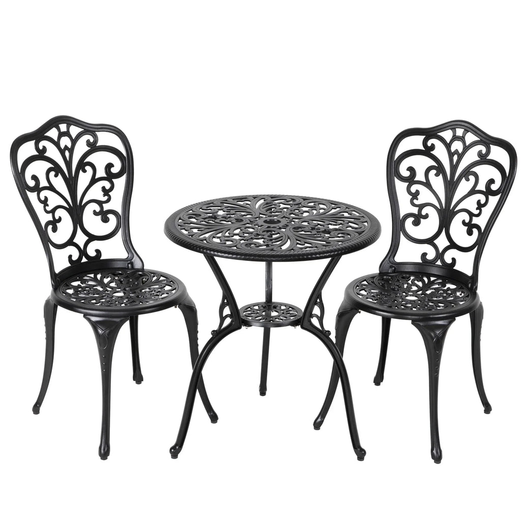 Nuu Garden 3-Piece Black Bistro Patio Set - image 1