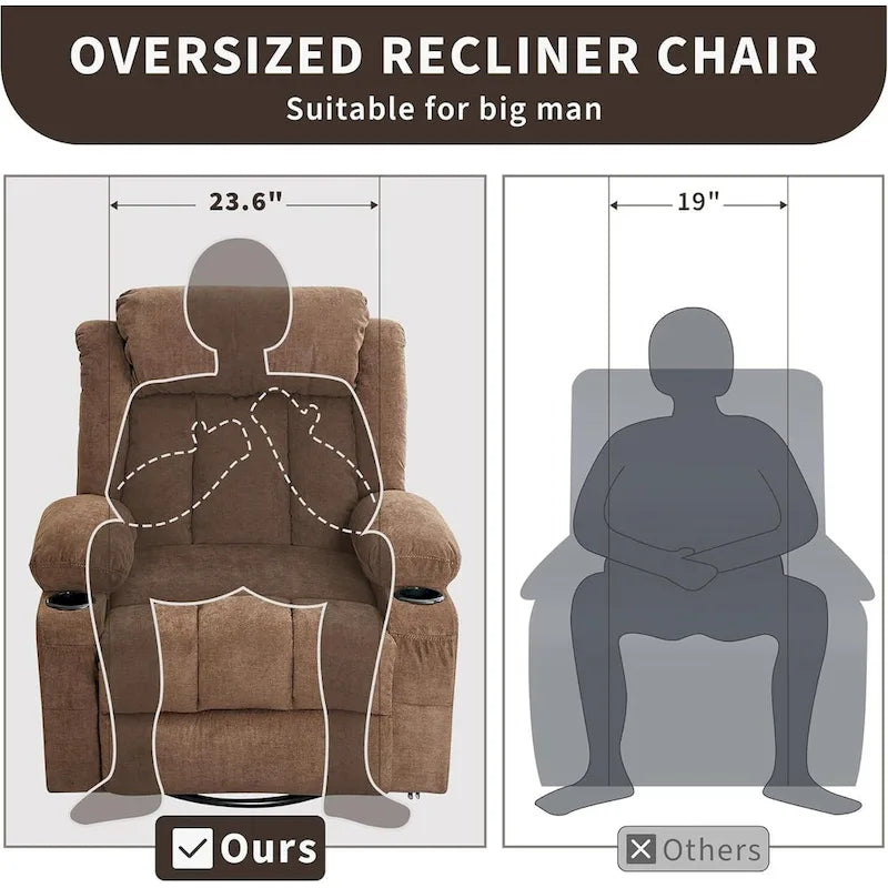 Recliner Chair, Rocking Chairs with Massage and Heat, Side Pockets and Cup Holder - image 25