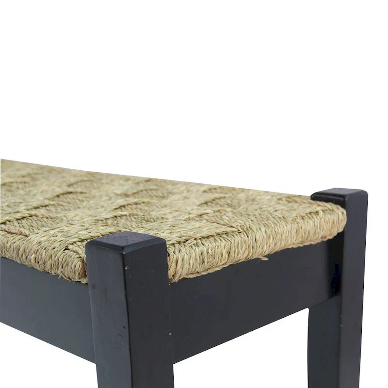 M4H Shambles Solid Wood Indoor Bench with Natural Seagrass - image 6