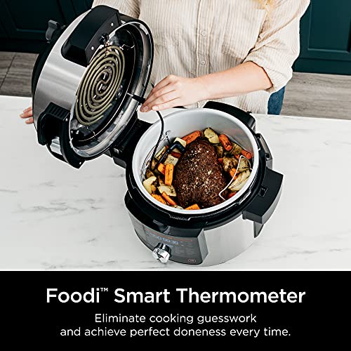 Ninja OL701 Foodi 14 in 1 SMART XL 8 Qt. Pressure Cooker Steam Fryer with SmartLid & Thermometer   Auto Steam Release, that Air Fries, Proofs & More, 3 Layer Capacity, 5 Qt. Crisp Basket, Silver/Black - image 5