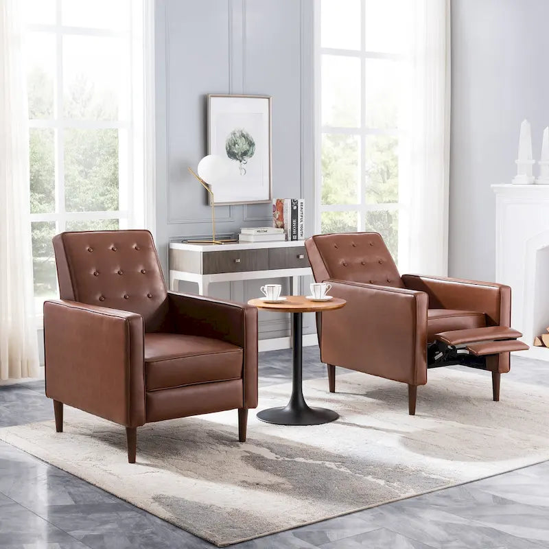 Set of 2 Mervynn Mid-Century Button-Tufted Recliners by Christopher Knight Home - image 1