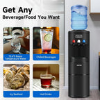 ICEPURE Water Dispenser with Ice Maker, 3-in-1 Hot and Cold Water Cooler with Built-in Bullet Ice Maker Machine, 26.5lbs/24H, Top Loading for 3-5 Gallon Bottle, Child Safety Lock, Black - image 6