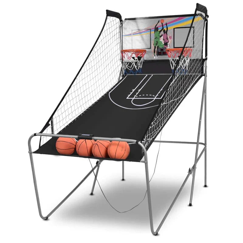 Foldable Indoor Basketball Arcade Game with 4 Balls Electronic Double Shot LED Scoring System for Kids Adults - image 1