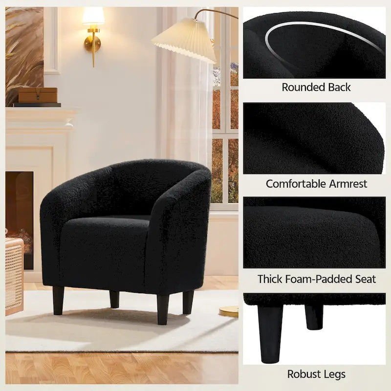 Yaheetech Club Chair Accent Barrel Chair Upholstered Arm Chair - image 15
