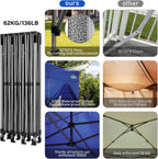 COBIZI 10x20 Heavy Duty Pop up Canopy Tent with 6 sidewalls Easy Up Commercial Outdoor Canopy Wedding Party Tents for Parties All Season Wind & Waterproof Gazebo with Roller Bag,Black(Frame Thickened) - image 71