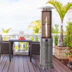41000 BTU Standing Propane Patio Heater with Wheels, Stainless Steel Round Glass Tube Gas Outdoor Heater - image 16