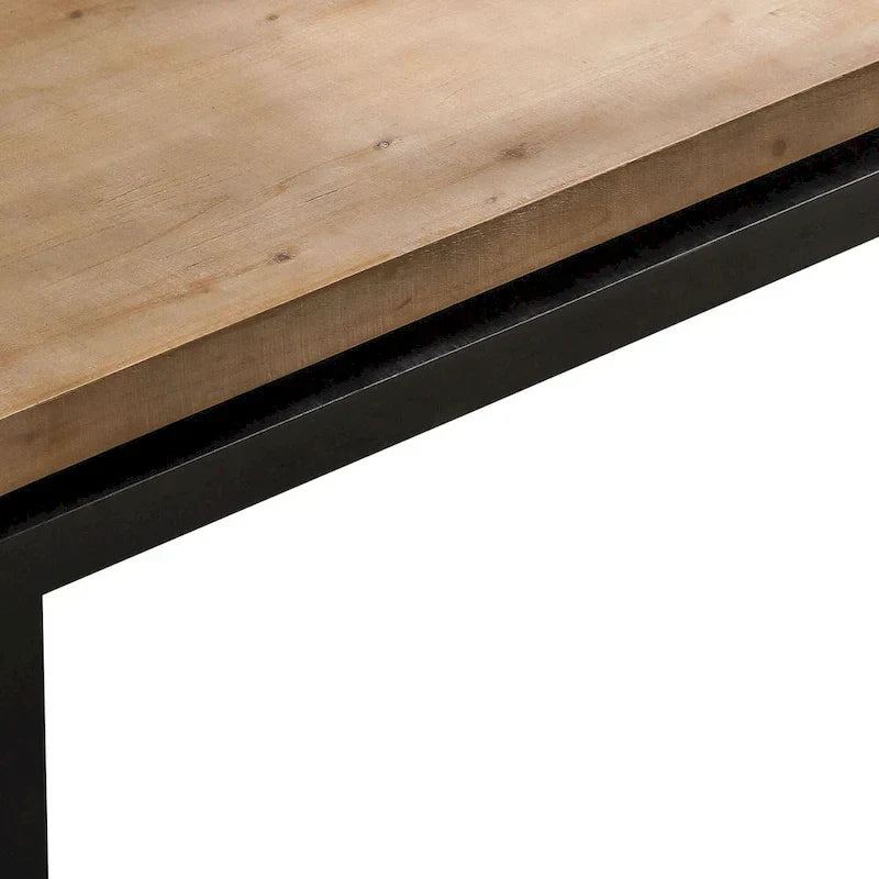 Versatile 2-Tier Coffee Table in Black and Natural Wood for Living Room - image 9