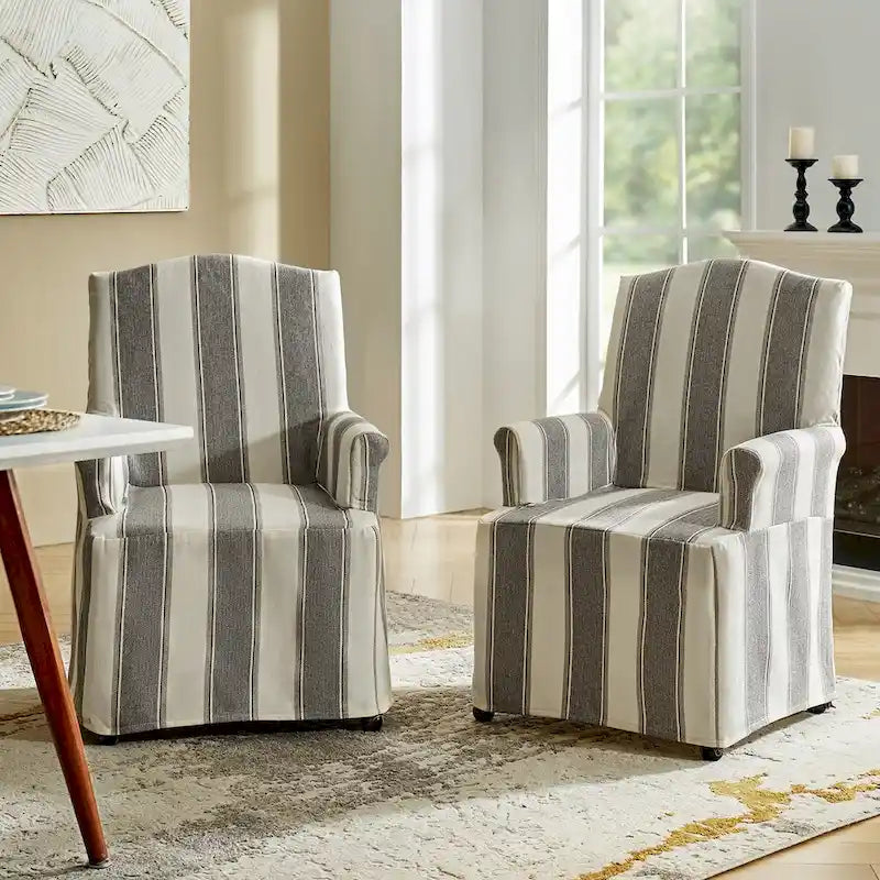 Set of 2 Alethea Upholstered Dining Chairs with Slipcovers and Solid Wood Legs by HULALA HOME - image 40