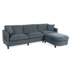 107.87" Sectional Sofa with Removable Seat and Back Cushions, Includes 1 Ottoman - image 8