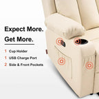 MCombo Faux Leather Electric Reclining Sofa with Heat and Massage - Models 6095/6075/6077 - image 15