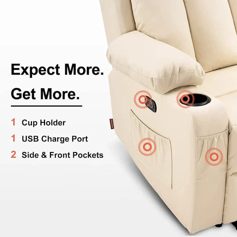 MCombo Faux Leather Electric Reclining Sofa with Heat and Massage - Models 6095/6075/6077 - image 15