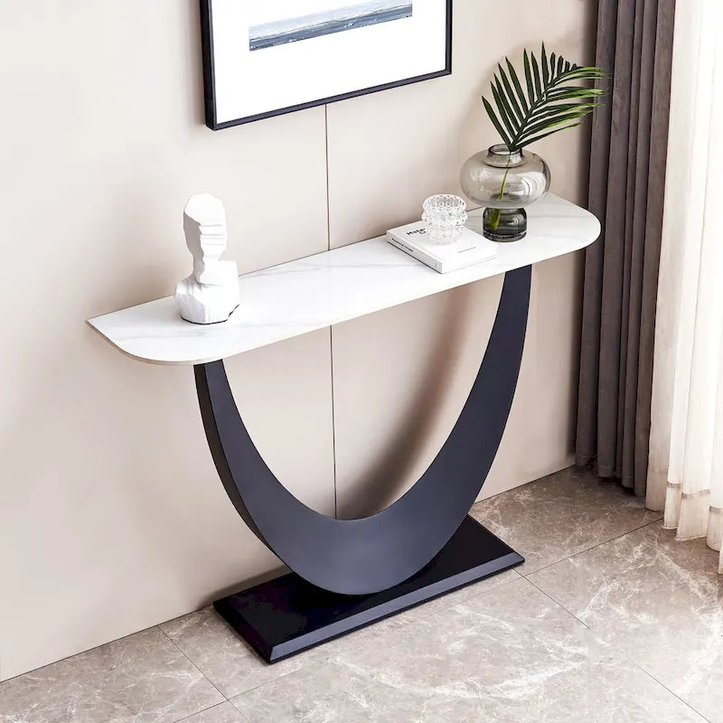 Contemporary Console Table with Elegant Design, Metal Frame, and Adjustable Foot Pads for Entryway - image 2