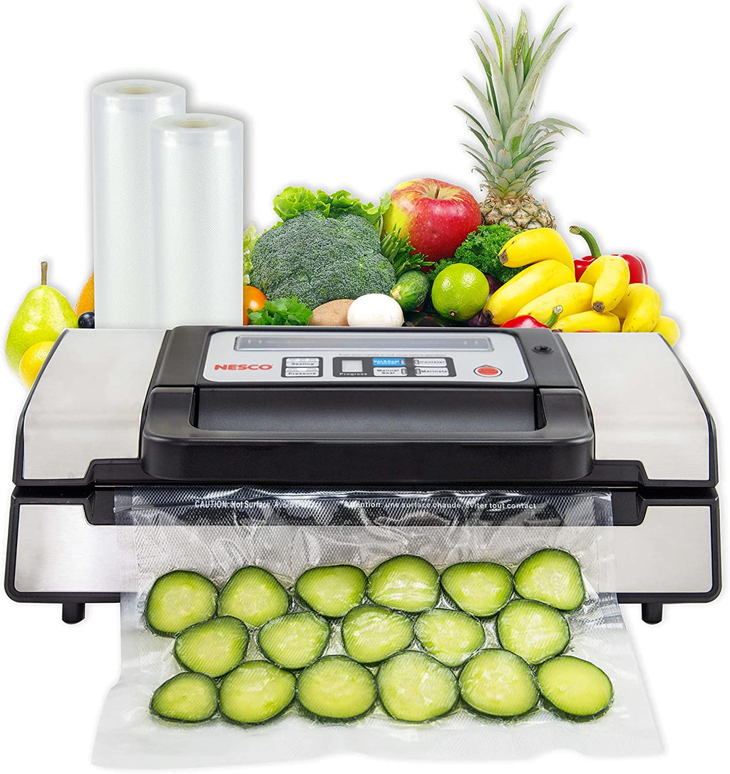 Nesco Deluxe Food VS-12 Vacuum Sealer, 130 Watts, Kit Bags & Viewing Lid - image 1