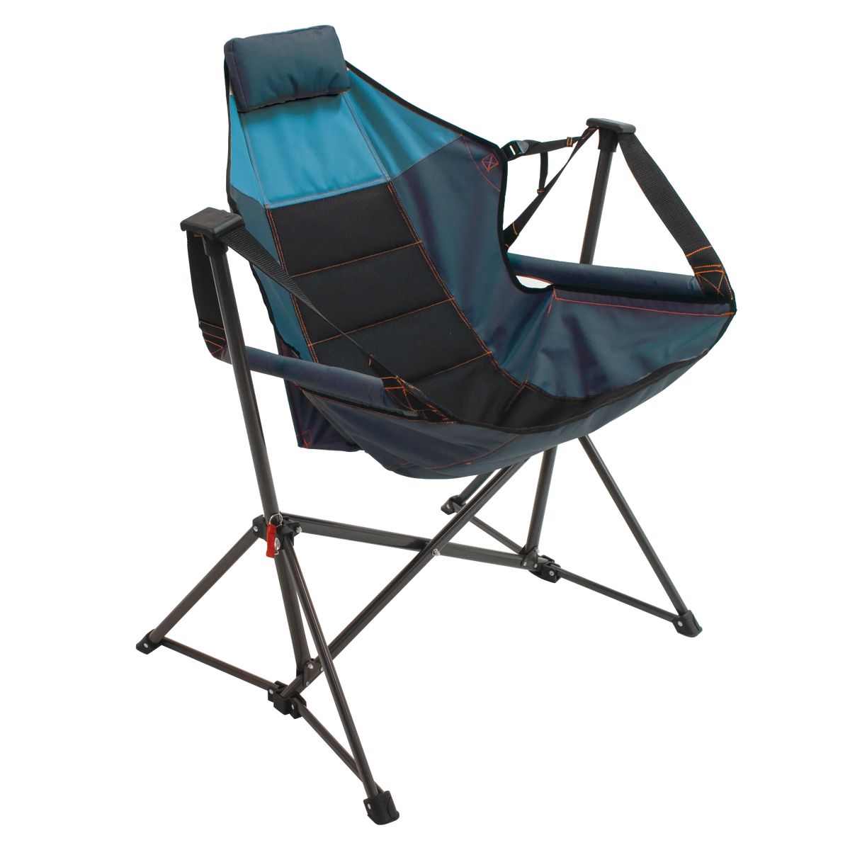 swing hammock chair hammock lounger features a cradling suspended design steel frame shy blue navy - image 1