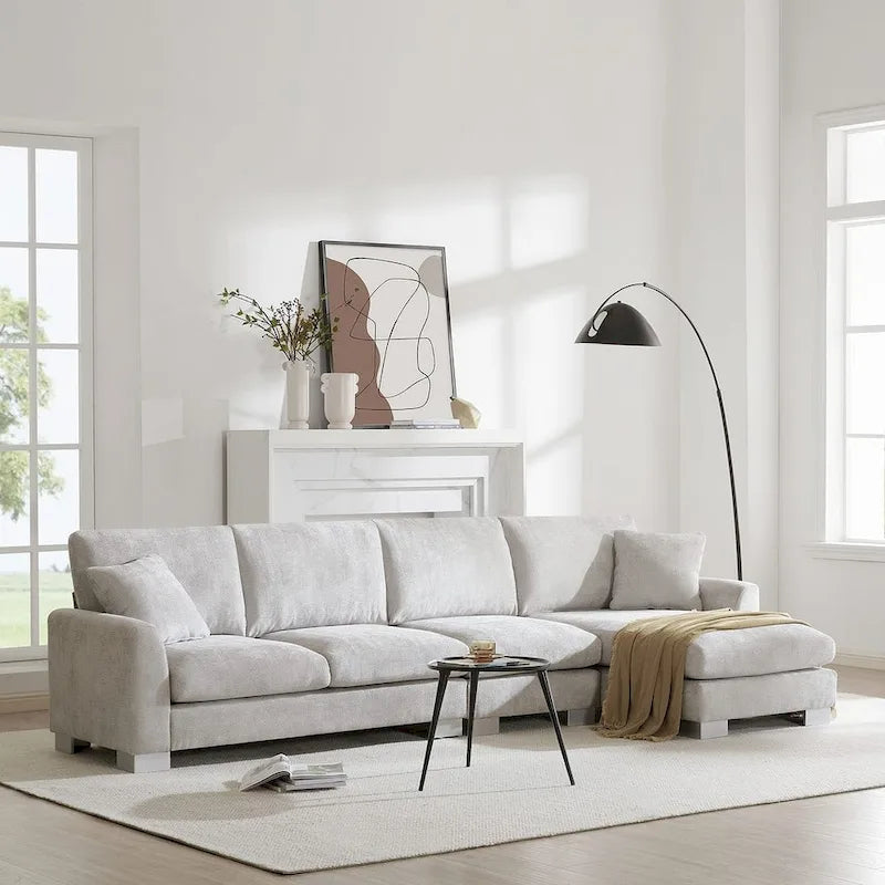 Spacious L-Shaped Chenille Sectional Sofa with Chaise Lounge for Living Room, Apartment, or Office - image 5