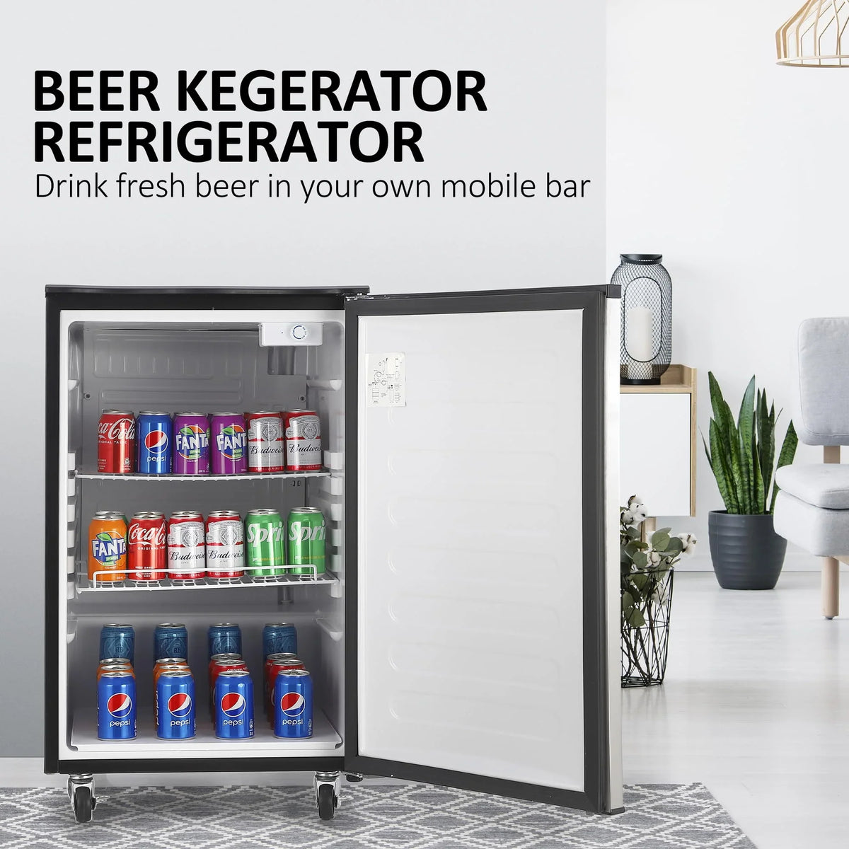 170L Dual-Tap Stainless Steel Kegerator with Drip Tray - image 3