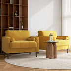 Set of 2 Modern Wide Armchairs in Corduroy - Accent Chairs - image 19