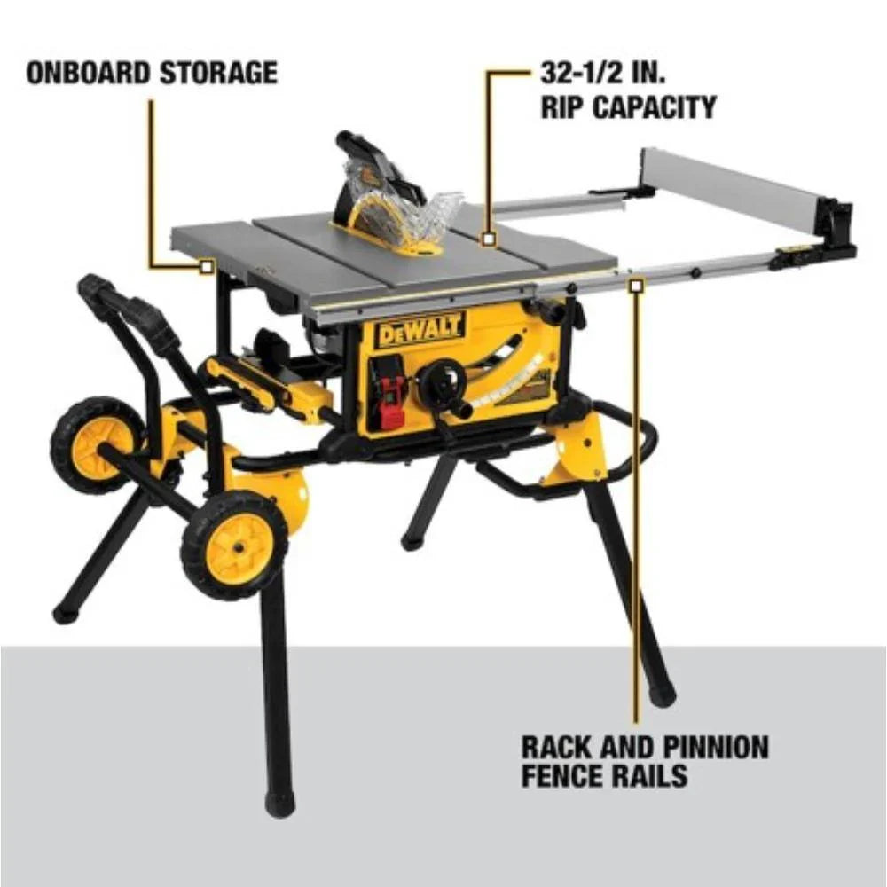 15 Amp Corded 10-inch Construction Site Table Saw with Rolling Stand DWE7491RS - image 4