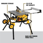 15 Amp Corded 10-inch Construction Site Table Saw with Rolling Stand DWE7491RS - image 4