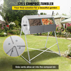Premium 33 Gallon Steel Outdoor Compost Tumbler Bin With Dual-Chamber - image 3