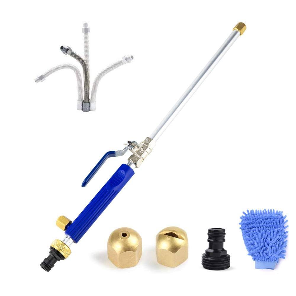 Hydro Jet Power Washer, Heavy Duty Metal Watering Sprayer with Universal Hose End, Glass Window Cleaning Sprayer Extendable Home Garden Car Water Wash FDR1P8B - image 1