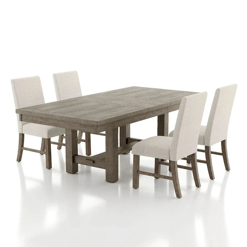 Jusk Rustic Grey Wood 5-Piece Dining Set by Furniture of America - image 5