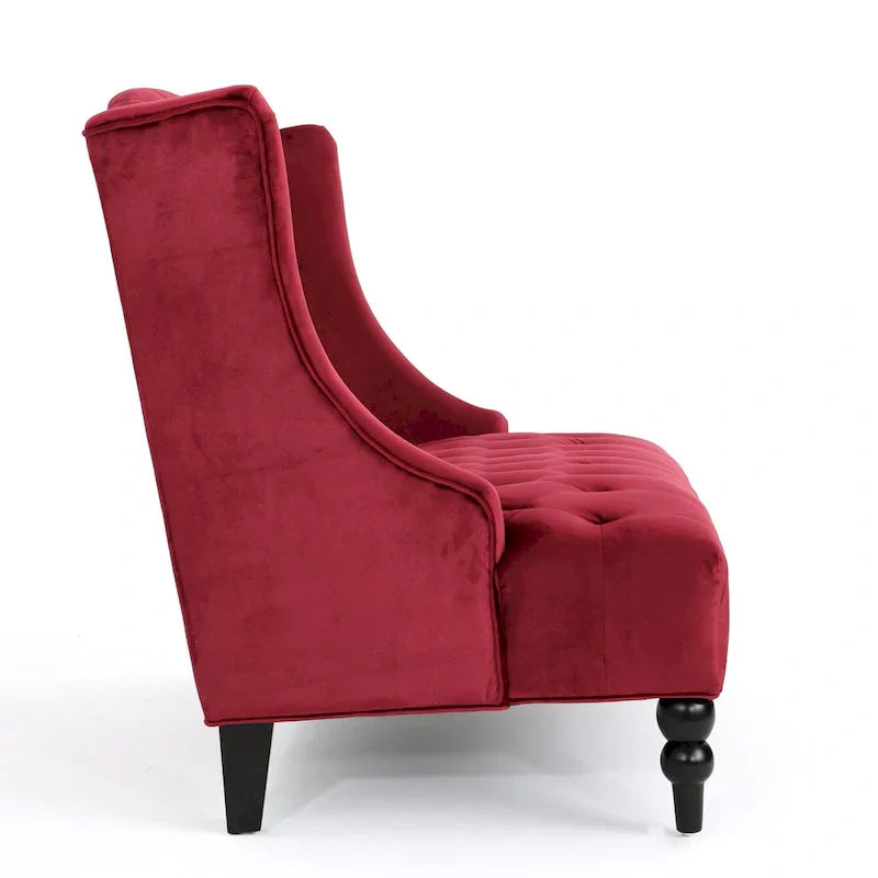 Christopher Knight Home Leora Contemporary Glam Tufted Velvet Wingback Loveseat - image 20