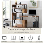 Modern Computer Desk with 5-Tier Shelves – Space-Saving Rotatable Workstation - image 18