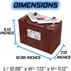 Trojan T - 1275 12V 150ah Flooded Lead Acid GC12 Deep Cycle Battery X6 - image 3