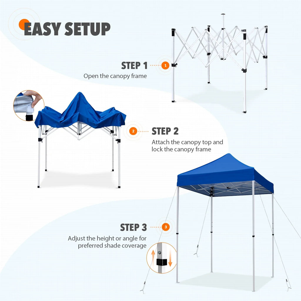 EAGLE PEAK 5x5 Pop up Canopy Tent Instant Outdoor Canopy Easy Set - up Straight Leg Folding Shelter（blue） - image 17
