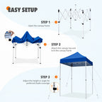 EAGLE PEAK 5x5 Pop up Canopy Tent Instant Outdoor Canopy Easy Set - up Straight Leg Folding Shelter（blue） - image 17