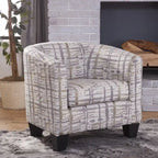 Grafton Home Enzo Gold and Grey Splatter Upholstered Accent Barrel Chair - image 1
