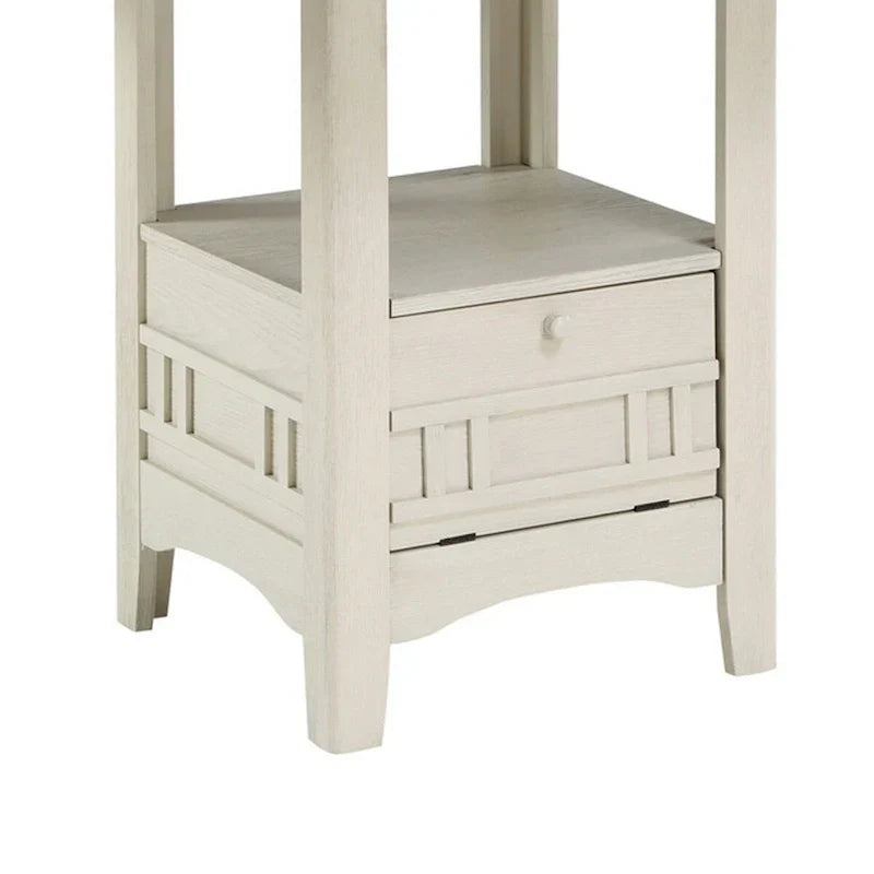 Glee Extendable Counter Height Table (42-60 Inches) in Antique White and Brown - image 3