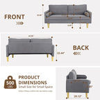 Elegant 65-Inch Orange Polyester 2-Seater Loveseat with Side Pockets and Round Cushions - image 13