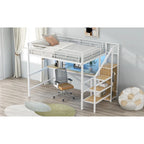 Complete Loft Bed Set with Desk, Storage Staircase, Compact Wardrobe, and LED Lighting - image 22