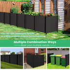 Gymax Outdoor PVC Privacy Panels 2 - Pack Picket Fence W/ 3 Cuspidal Foot Stakes Black - image 7