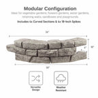 RTS Home Accents Rock Lock Raised Garden Bed Curved Rock (Pack of 4) - image 3
