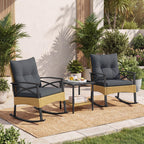 Tangkula 3 Pieces Outdoor Rocking Chairs Set for Garden - image 2