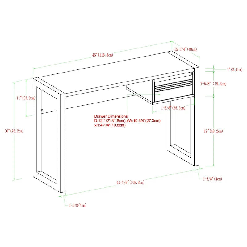 Two-Tone One-Drawer Writing Desk by Middlebrook - image 5