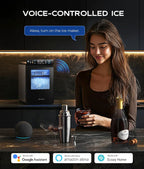 Nugget Ice Maker Countertop, Smart Pebble Ice Machine with APP Control, 44 lbs/24H Soft Pellet Chewable Ice with Self-Cleaning, Stainless Steel. - image 8