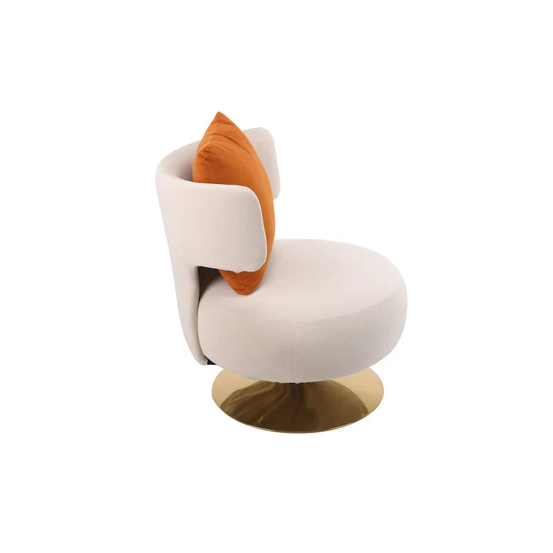 Round Barrel Chair with Fabric and Swivel Design - image 20