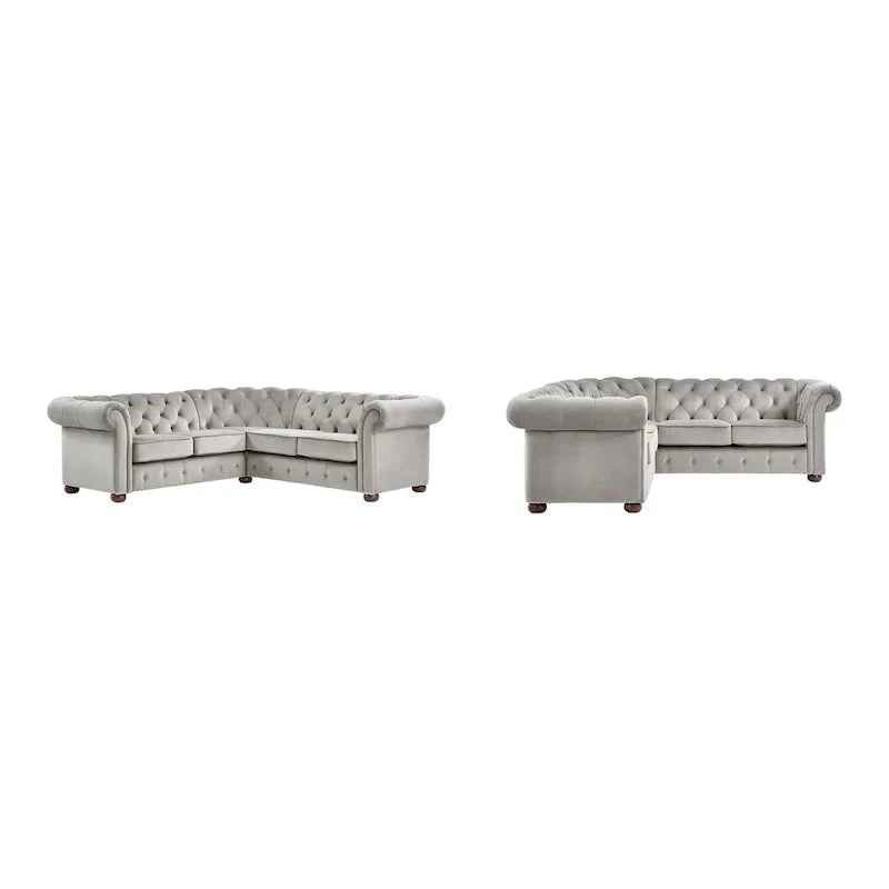 Gdansk 5-Person L-Shaped Chesterfield Sectional Sofa - image 9