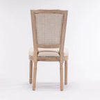 Set of 2 Antique Rattan-Back Dining Chairs with Solid Wood Frame - image 6
