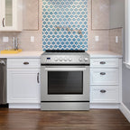 Cosmo 30 in. Stellar Collection 5.0 cu. ft. Electric Range with 4 Burner Glass Cooktop and Convection Oven in Stainless Steel - image 3