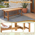 Tangkula 41.5" Patio Backless Bench with Slatted Seat - image 7