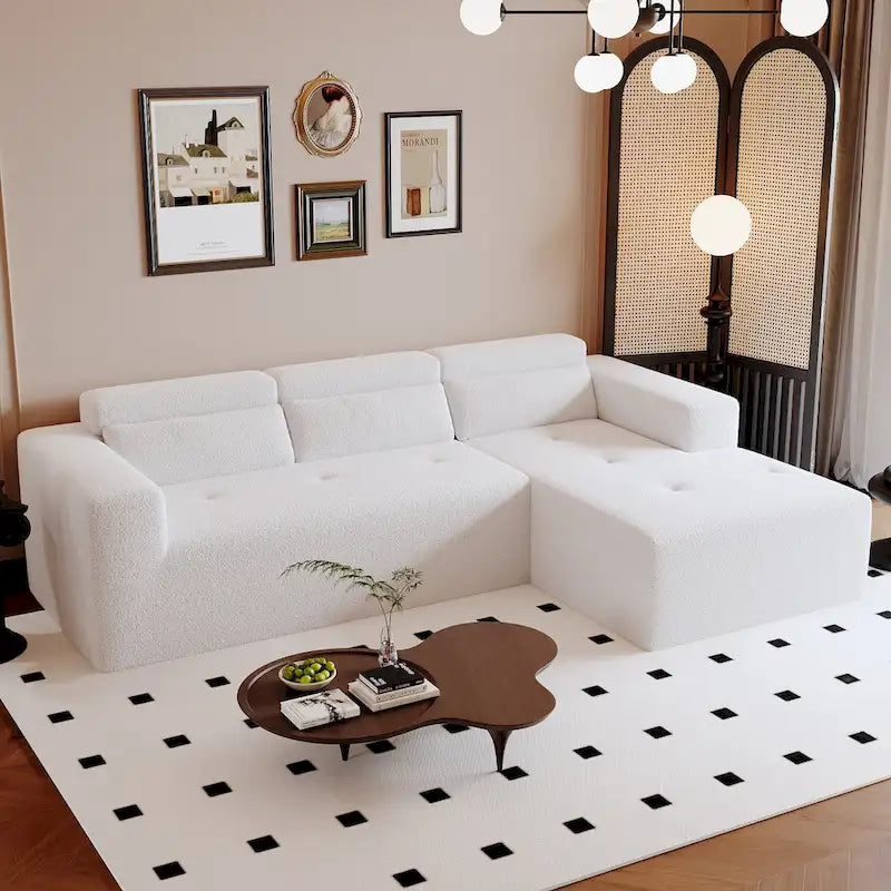 L Shaped Sectional Sofa with Upholstered Cushions and Modular Design - image 5