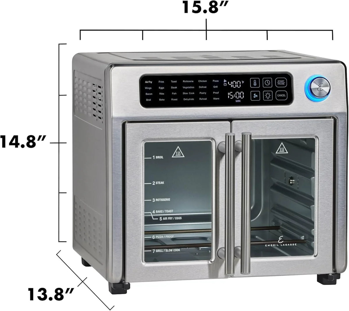 Emeril Lagasse Extra Large French Door Air Fryer Toaster Oven Combo, 24 Cooking Functions - image 3