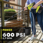 Ryobi ONE+ HP 600 PSI at 0.7 GPM 18V Cordless Electric Cold water Power Cleaner, 20 ft. Siphon Hose - image 7