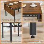 Contemporary Industrial 63.2" Extendable Dining Table with Drop Leaf, Accommodates 6 - image 17